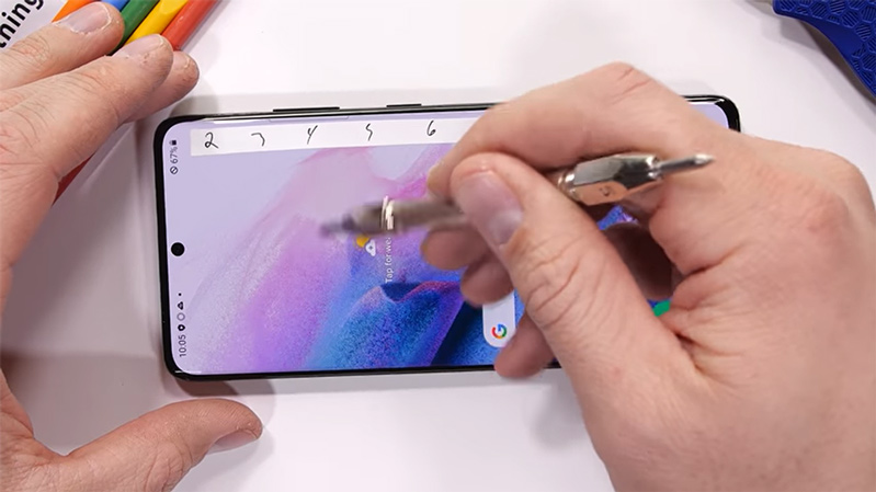 s21 ultra đo độ bền hình 2 s21 ultra bài kiểm tra trầy xước