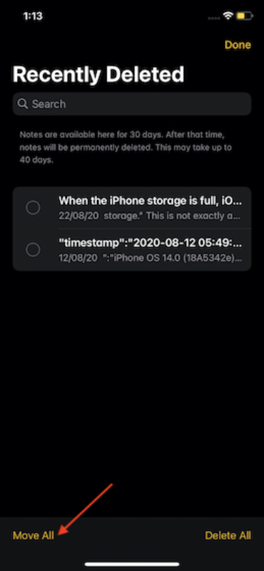 Khôi phục ghi chú bị xóa trên iPhone và iPad