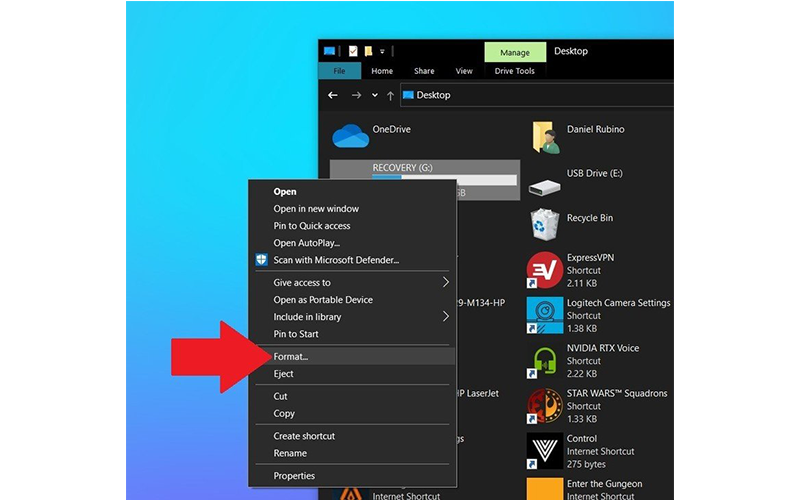 surface pro x 22 tạo ổ đĩa khôi phục window