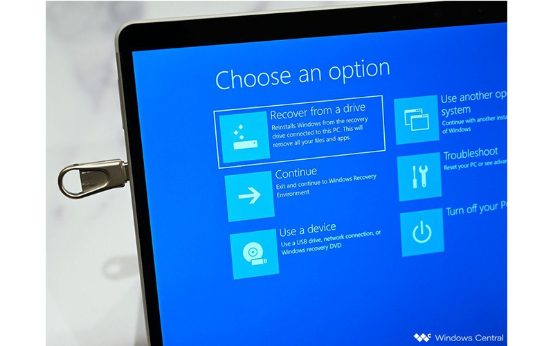 surface pro x 41 khôi phục từ ổ đĩa surface x