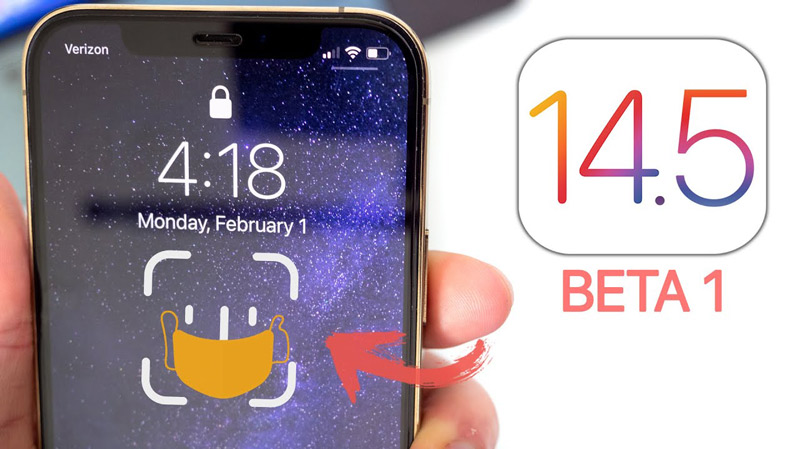 ios 14.5 beta hình 2 mở khóa điện thoại