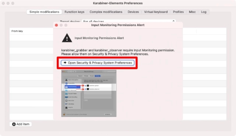 Mở tùy chọn hệ thống bảo mật và quyền riêng tư Mở tùy chọn hệ thống bảo mật và quyền riêng tư