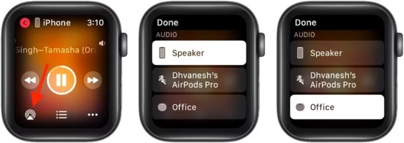 Apple Watch hình 6 Cách sử dụng AirPlay trên Apple Watch chạy watchOS 7