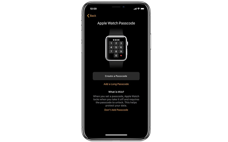 thiết lập mật khẩu cho apple watch