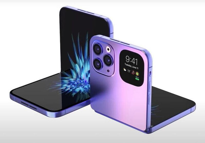 apple học theo samsung hình 2 thiết kế iphone màn hinh gập
