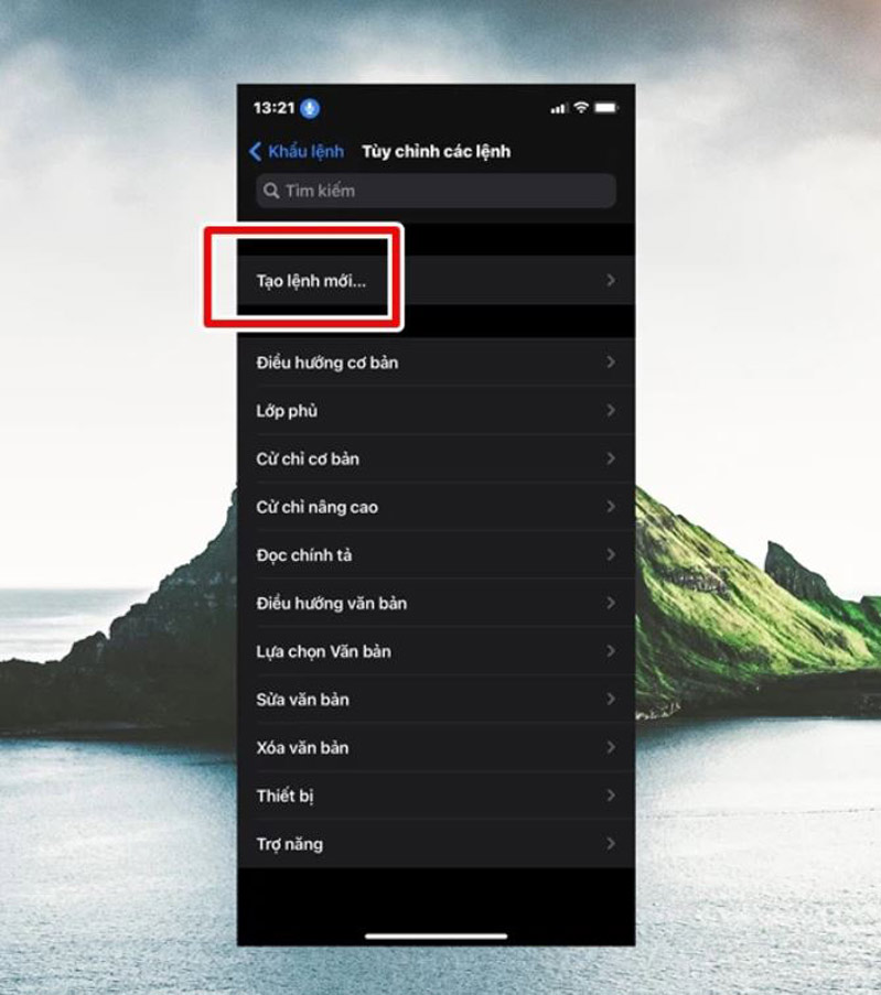tạo khẩu lệnh mới 
