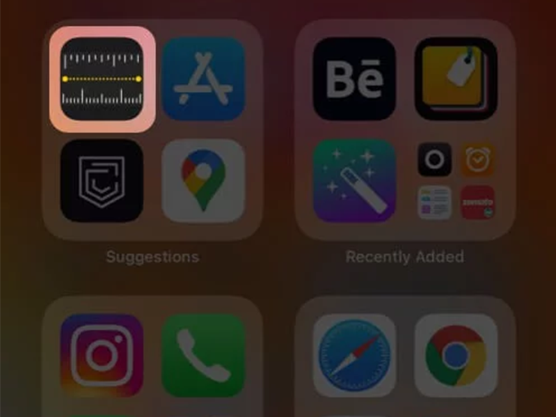 Mở ứng dụng Đo chiều cao trên iPhone 12 Pro hoặc ProMax của bạn. Mở ứng dụng Đo chiều cao trên iPhone 12 Pro hoặc ProMax của bạn.