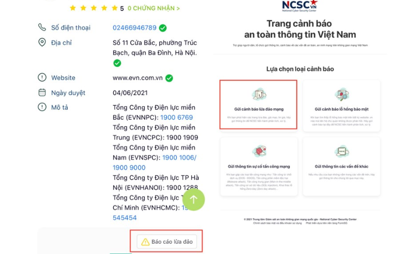 Cách để kiểm tra dấu hiệu lừa đảo qua điện thoại Nhấn chọn vào mục Báo cáo lừa đảo