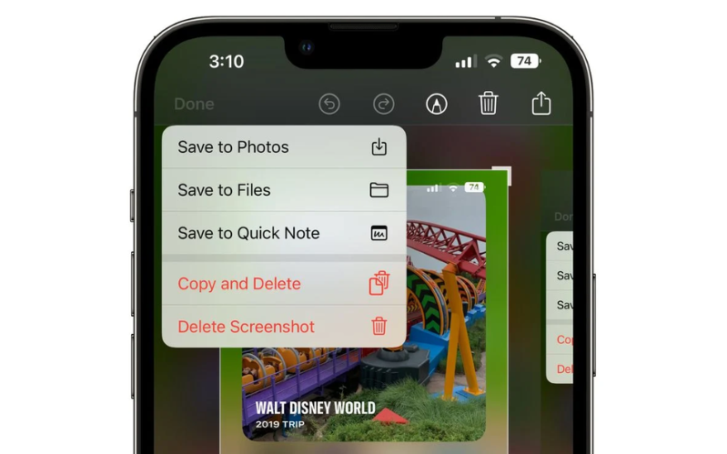 iOS 16.1 Giao diện ảnh chụp màn hình