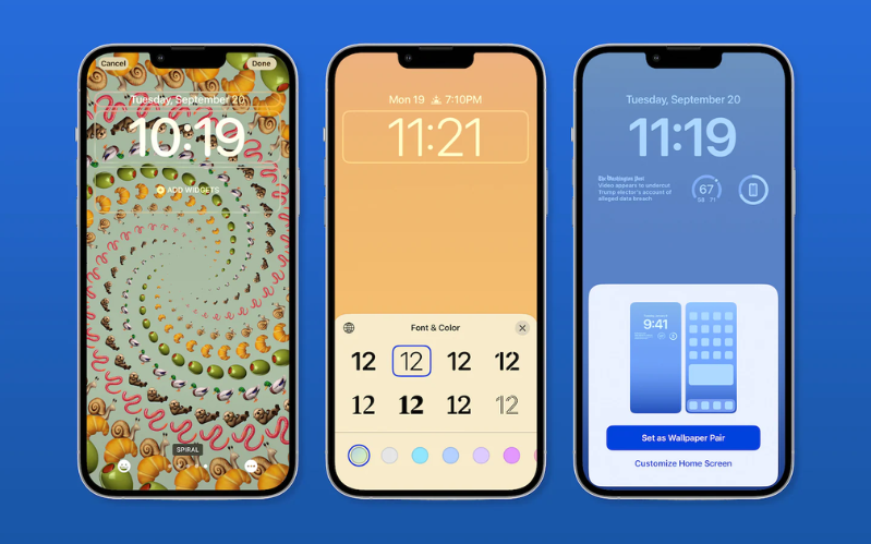 iOS 16.1 Tùy chỉnh màn hình khóa/màn hình chính