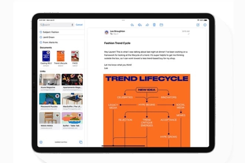 iPad 10.9 inch 2022 Wifi Cellular (Gen 10) Tính năng mới trên Mail