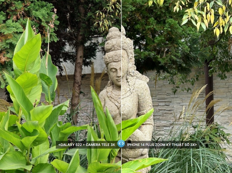 So sánh iPhone 14 Plus và Samsung Galaxy S22+ Ảnh zoom kỹ thuật số 3x