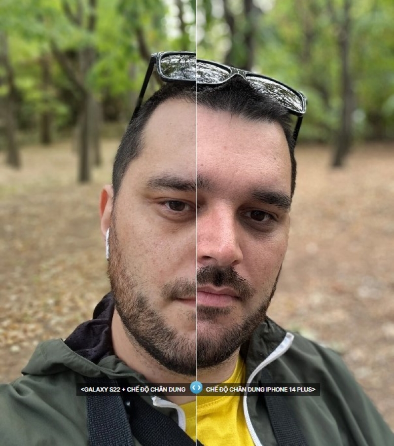 So sánh iPhone 14 Plus và Samsung Galaxy S22+ Ảnh chụp từ camera selfie của cả hai điện thoại