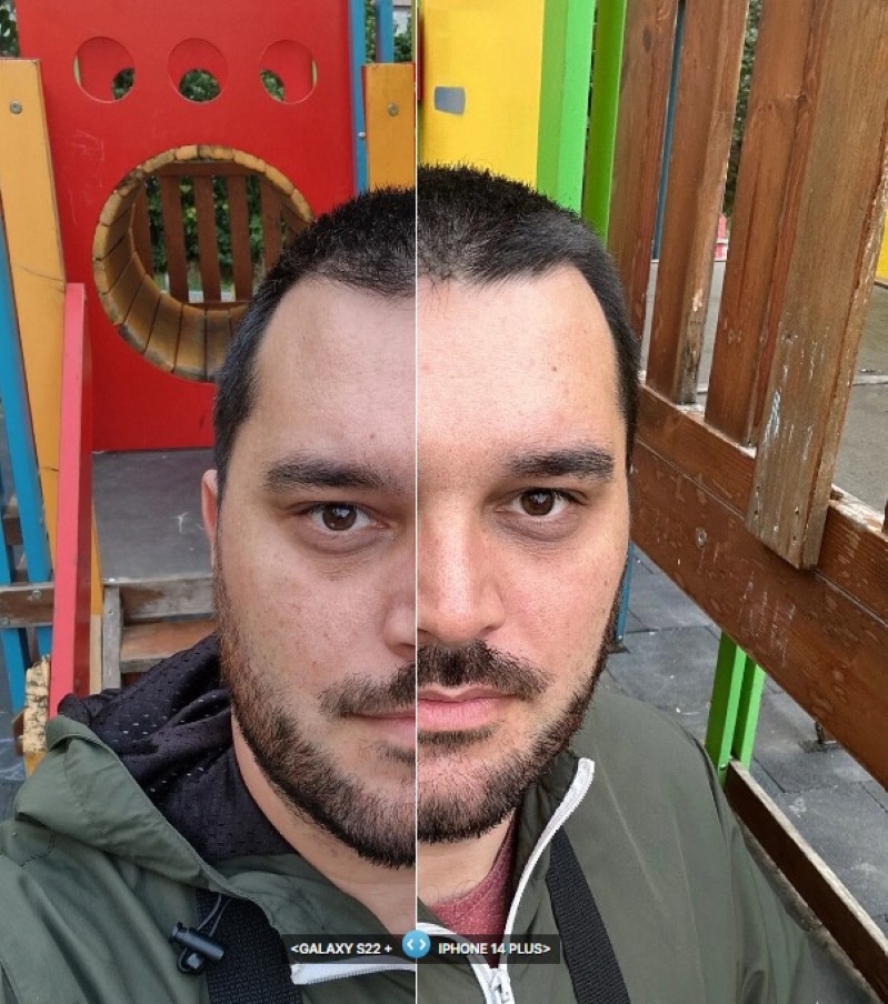 So sánh iPhone 14 Plus và Samsung Galaxy S22+ Ảnh chụp từ camera selfie của cả hai điện thoại