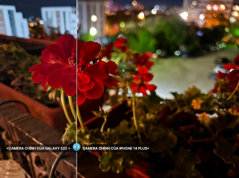 So sánh iPhone 14 Plus và Samsung Galaxy S22+ Khả năng chụp đêm và ánh sáng yếu bằng camera chính