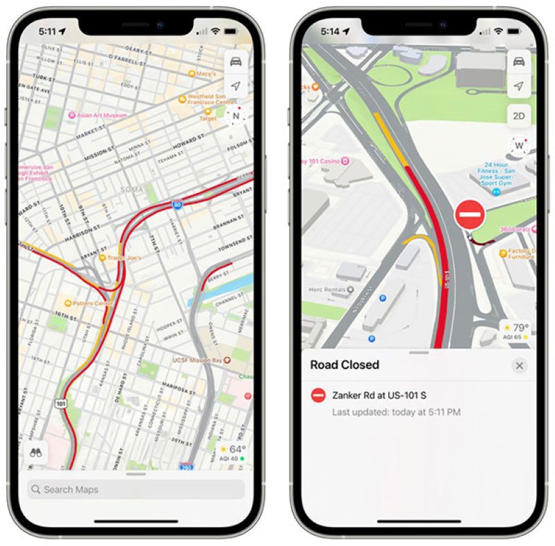 iOS 15.7.1 Tính năng bản đồ trên iPhone