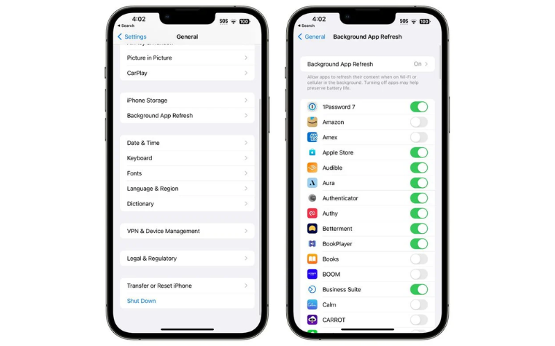 Giới hạn hoạt động làm mới 
