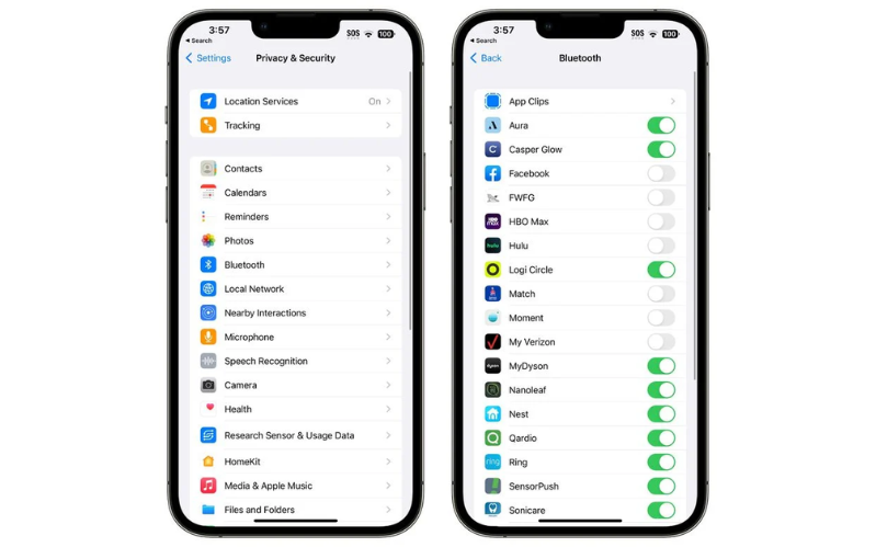 Hạn chế ứng dụng sử dụng Bluetooth 