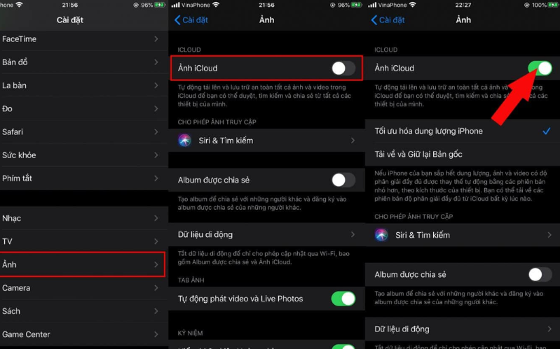 24 cách giúp bạn không còn lo hết dung lượng trên iPhone 14 Tải hình ảnh lên iCloud