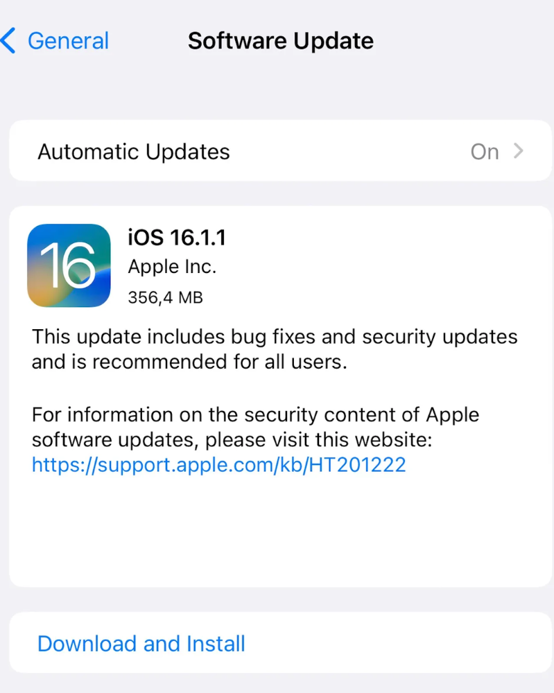 iOS 16.1.1  Cách cài đặt iOS 16.1.1