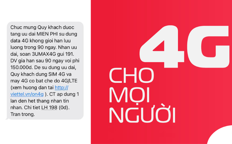 Chương trình chuyển dịch 4G của Viettel 