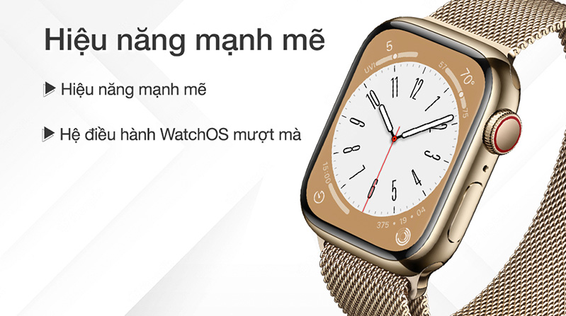 Hiệu năng Apple Watch Series 8 41mm LTE vượt trội