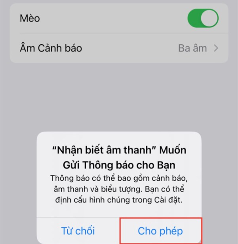 iOS 16 Bước 4 cho phép thông báo