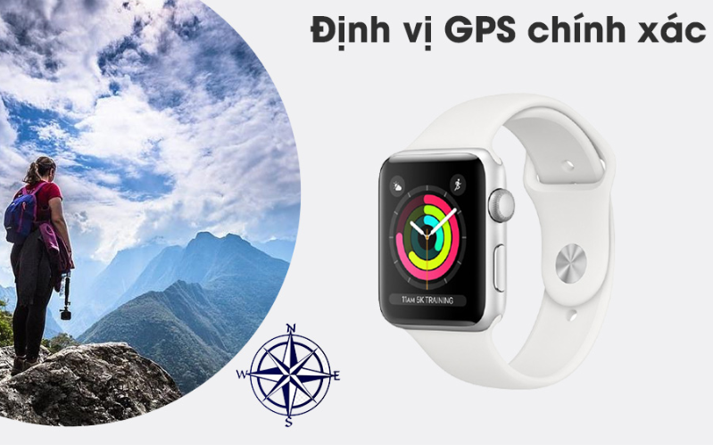Tính năng định vị GPS của Apple Watch Series 3 38mm GPS Mặt nhôm cũ
