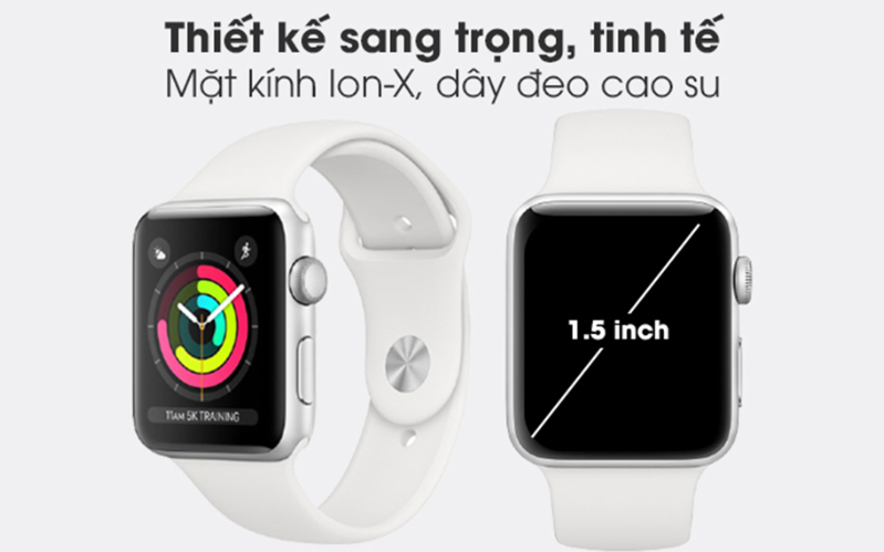 Thiết kế đồng hồ Apple Watch Series 3 38mm GPS  siêu bền bỉ 