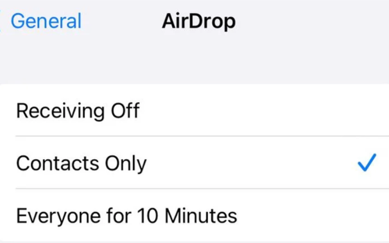 Tùy chọn mới trên AirDrop 