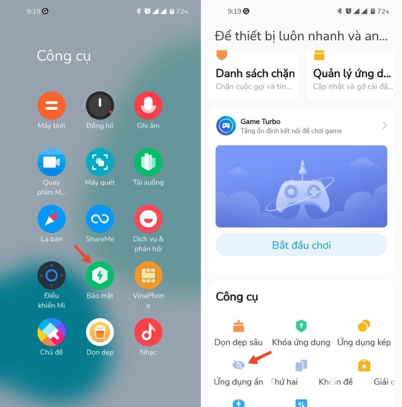 Cách bật tính năng ẩn ứng dụng trên điện thoại Xiaomi