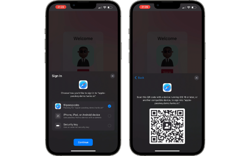 Passkeys trên iOS 16
