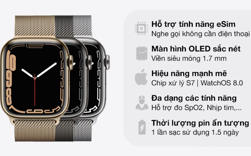 Nâng cấp thời lượng sử dụng pin của Apple Watch Series 7 viền thép