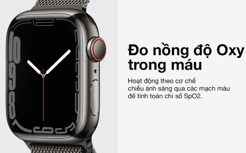 Theo dõi sức khỏe của Apple Watch Series 7 viền thép