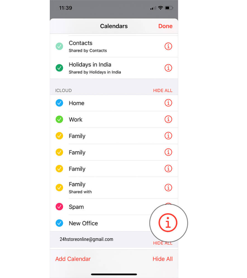 Chia sẻ Lịch của bạn 