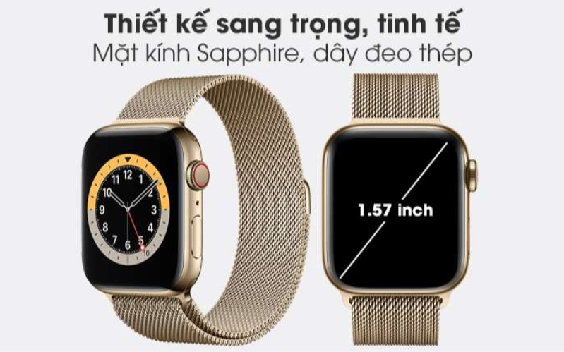 Độ hiển thị trên màn hình của Apple Watch Series 7 LTE 41mm viền thép