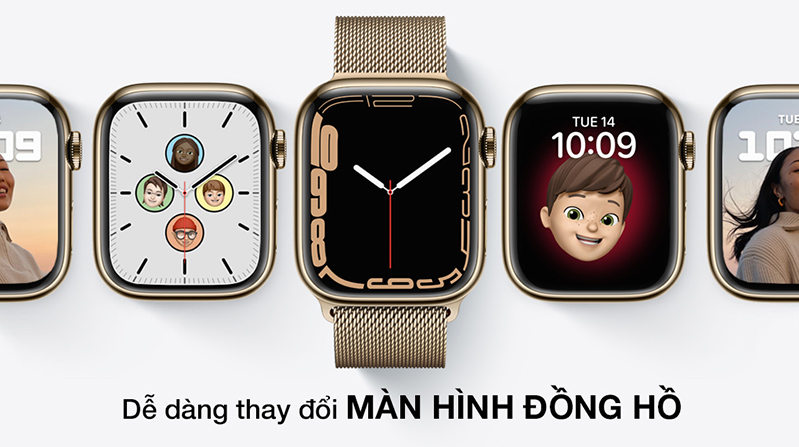 Apple Watch Series 7 45mm LTE mặt thép, dây thép Apple Watch Series 7 45mm LTE mặt thép, dây thép có thể thay đổi nhiều mặt đồng hồ