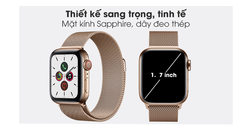 Thiết kế của Apple Watch Series 7 45mm LTE mặt thép, dây thép