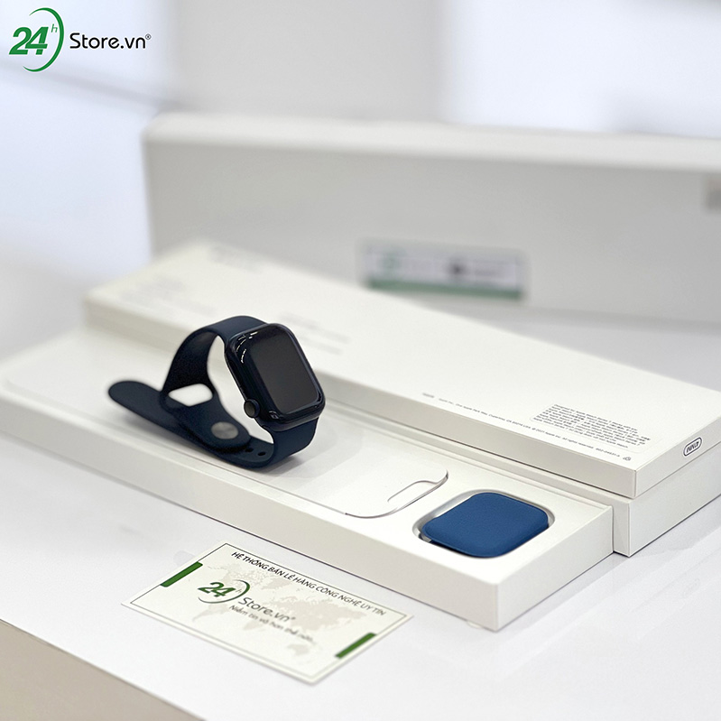 Apple Watch Series 7 LTE 45mm viền thép dây cao su Cửa hàng 24hStore