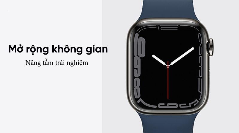 Apple Watch Series 7 LTE 45mm viền thép dây cao su Màn hình của Apple Watch Series 7 LTE 45mm viền thép dây cao su