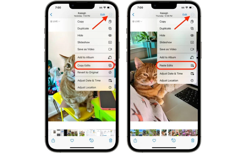 iPhone 14 Sao chép và dán các chỉnh sửa ảnh