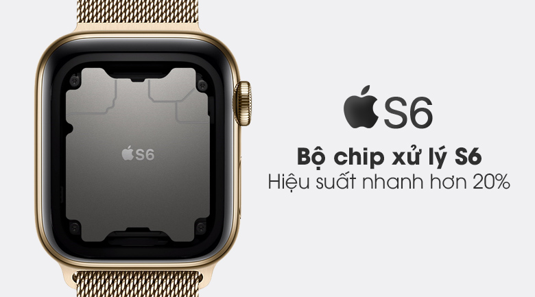 Con chip mới của Apple Watch Series 6 40mm LTE mặt thép, dây thép