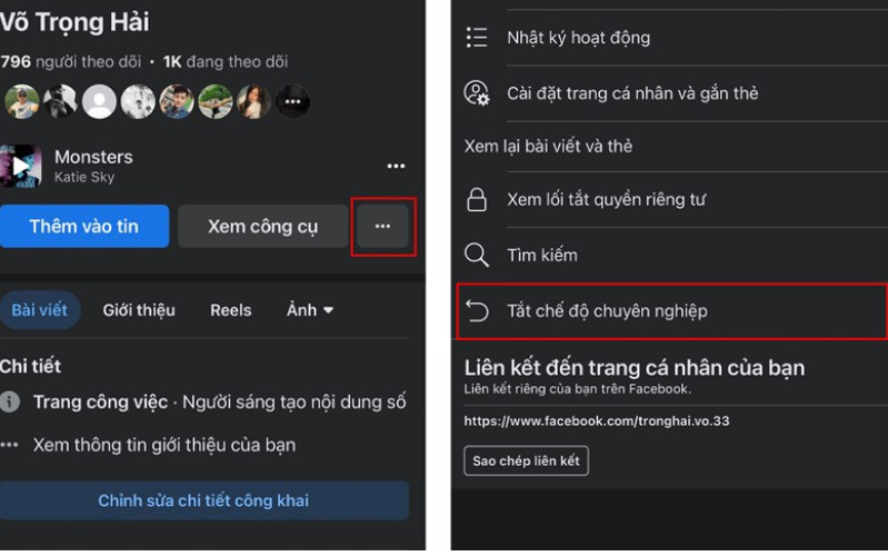 Cách khắc phục lỗi chế độ chuyên nghiệp trên Facebook không hoạt động Bật chế độ chuyên nghiệp thì bạn hãy bật lên