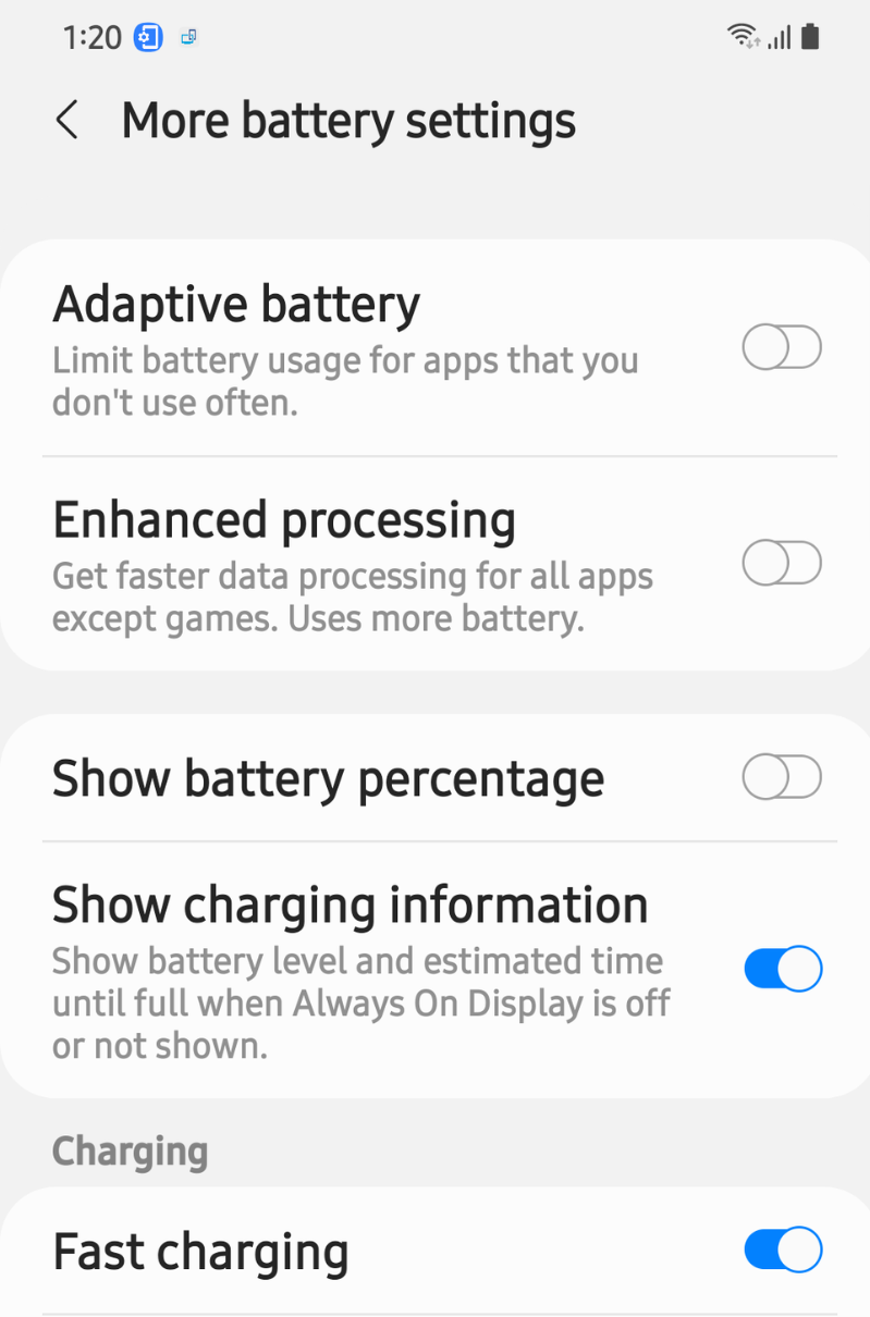 Android Chưa kích thoạt tính năng thích ứng