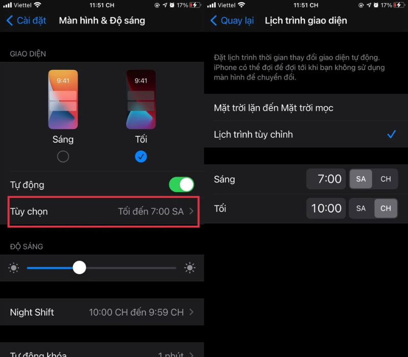 Android  Lên lịch chuyển sang Dark Mode