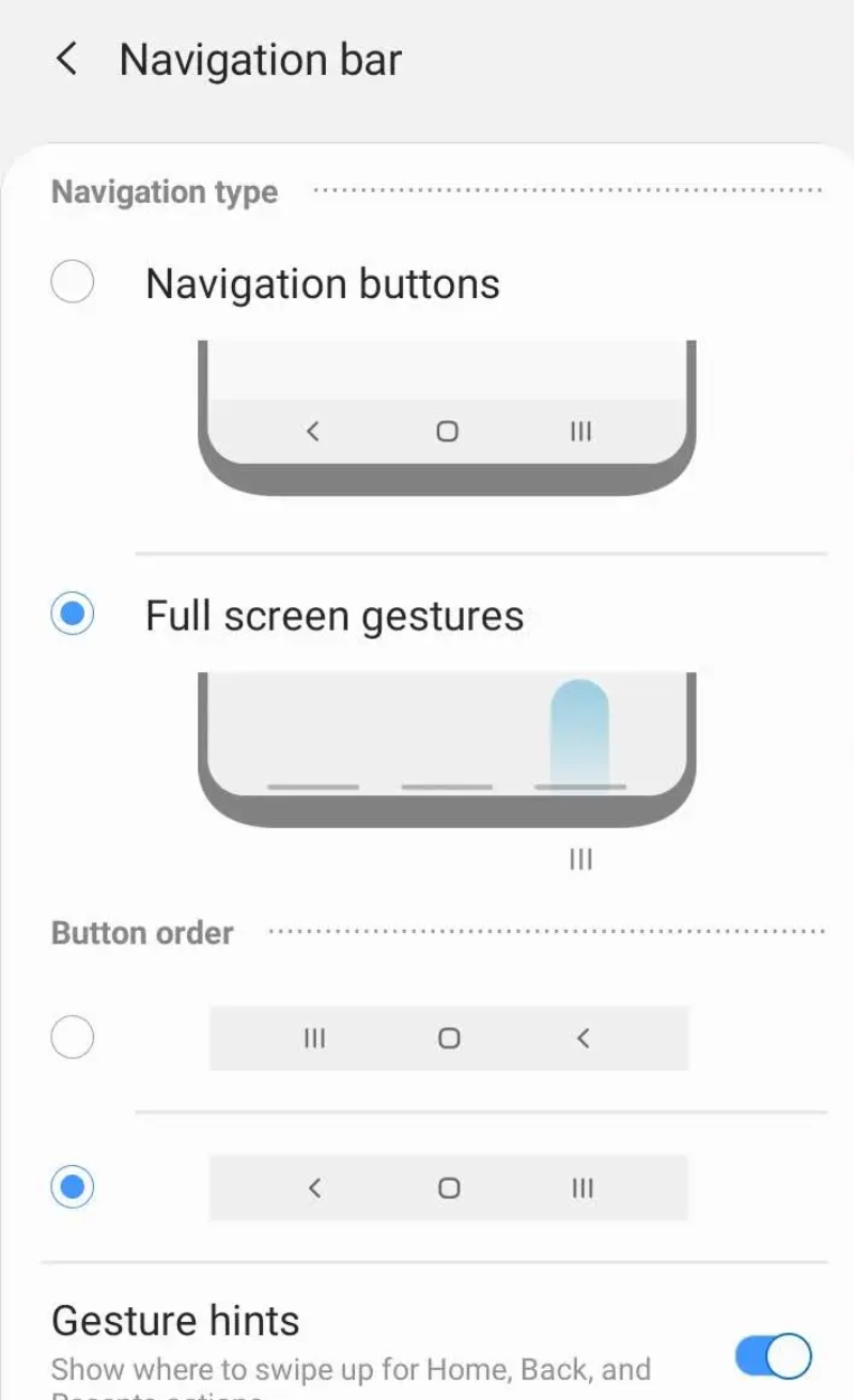 Điều hướng bằng cử chỉ trên Samsung 