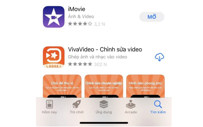 Tìm và tải xuống ứng dụng iMovie