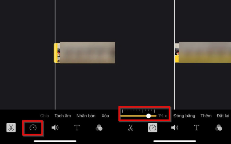 Chọn biểu tượng đồng hồ ở hàng dưới cùng tính năng