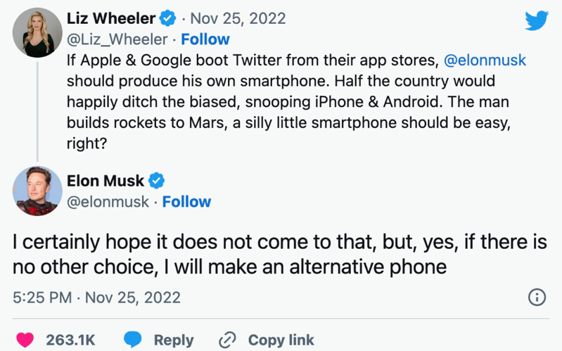 Elon Musk từng nhiều lần chỉ trích Apple, Google 