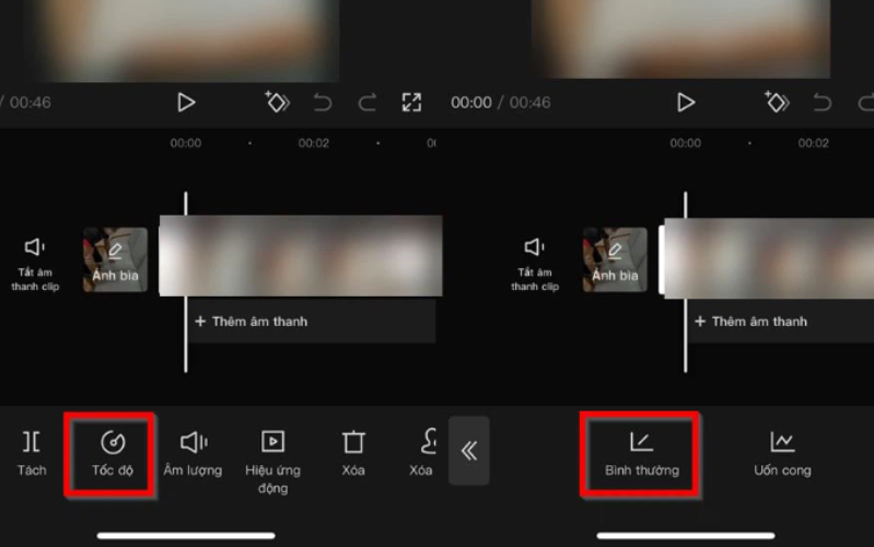Nhấn chọn Tốc độ
